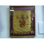 A 19th century Scottish Armorial Banner, Clan MacIver, of rectangular form with rope fringing and