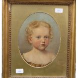 Bishop (19th century), Portrait of Marie Alice Pask, oval, oil on board, 11in x 8½in (28cm x 21.