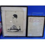 Ivor Novello interest, hand written musical lines: "Waltz of my Heart" signed by Ivor Novello, and