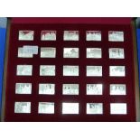 Elizabeth Our Queen, a boxed set of 25 Sterling Silver Ingots by John Pinches, c.1976, depicting