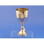 A Victorian silver Goblet Trophy, hallmarked Birmingham, 1897, of plain circular form, raised on