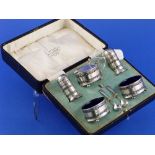 A cased George V silver five piece Cruet Set, by Docker & Burn Ltd., hallmarked Birmingham, 1922/