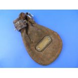 A L.M.S. Railway leather Money Pouch, the brass plaque impressed "L.M.S. (COA) Bamford.46".