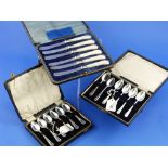 A cased set of six George V silver Teaspoons, by Viners Ltd, hallmarked Sheffield, 1930, the handles