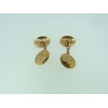 A pair of Victorian 9ct rose gold Cufflinks, hallmarked Birmingham, 1896, the fronts and reverse