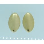 A pair of 14k yellow gold Clip Earrings, of large oval form, approx total weight 12.5g (2)