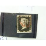 Great Britain 1840 1d Black, used with four margins.