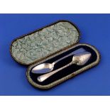 A pair of George III silver Table spoons, hallmarked London, 1780, Old English pattern, the front of