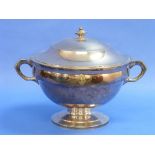 A Austrian silver-plated Tureen and cover, by Krupp Berndorf, circa 1939, of two-handled form