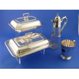 An Art Deco silver plated four piece Tea Set, by Elkington & Co., together with a silver plated