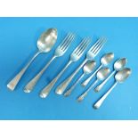 Three Edwardian silver Old English pattern Forks, by Goldsmiths & Silversmiths Co. Ltd.,