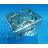 A Chinese export silver Cigarette Box, by Tuck Chang & Co., Shanghai, circa 1900, the sides and