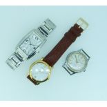 A vintage Roamer gentleman's stainless steel Wristwatch, with Swiss 17 Jewels movement, together
