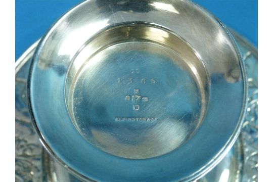 An Edwardian silver plated Tazza, by Elkington & Co., marks on base for 1908, the stem heavily - Image 4 of 4