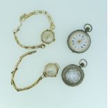 A 9ct gold Rotary lady's Wristwatch, with 9ct gold link bracelet, and a 9ct gold Helvetia lady's