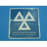 An MOT vehicle testing station aluminium Sign, together with a Les Routiers enamel sign (2)