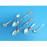 A silver Caddy Spoon, by Francis Howard Ltd., hallmarked Sheffield 1973, together with a pair of