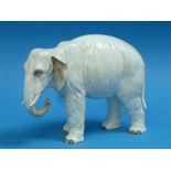 A French Samson porcelain figure of a large Elephant, circa late 19th century, naturalistically