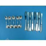 A quantity of Danish Silver Flatware, including a set of eight teaspoons, dated 1959, with