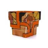 CLARICE CLIFF BIZARRE STEPPED 368 SHAPE VASE, in Latona pattern, stamped Bizarre marks under, (9cm