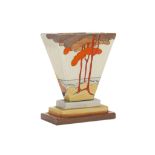 CLARICE CLIFF BIZARRE 642 SHAPE VASE, in Coral Firs pattern, printed Bizarre marks under, (16.5cm