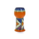 CLARICE CLIFF BIZARRE 268 SHAPE VASE, in geometric pattern, printed Bizarre marks under, (19.5cm