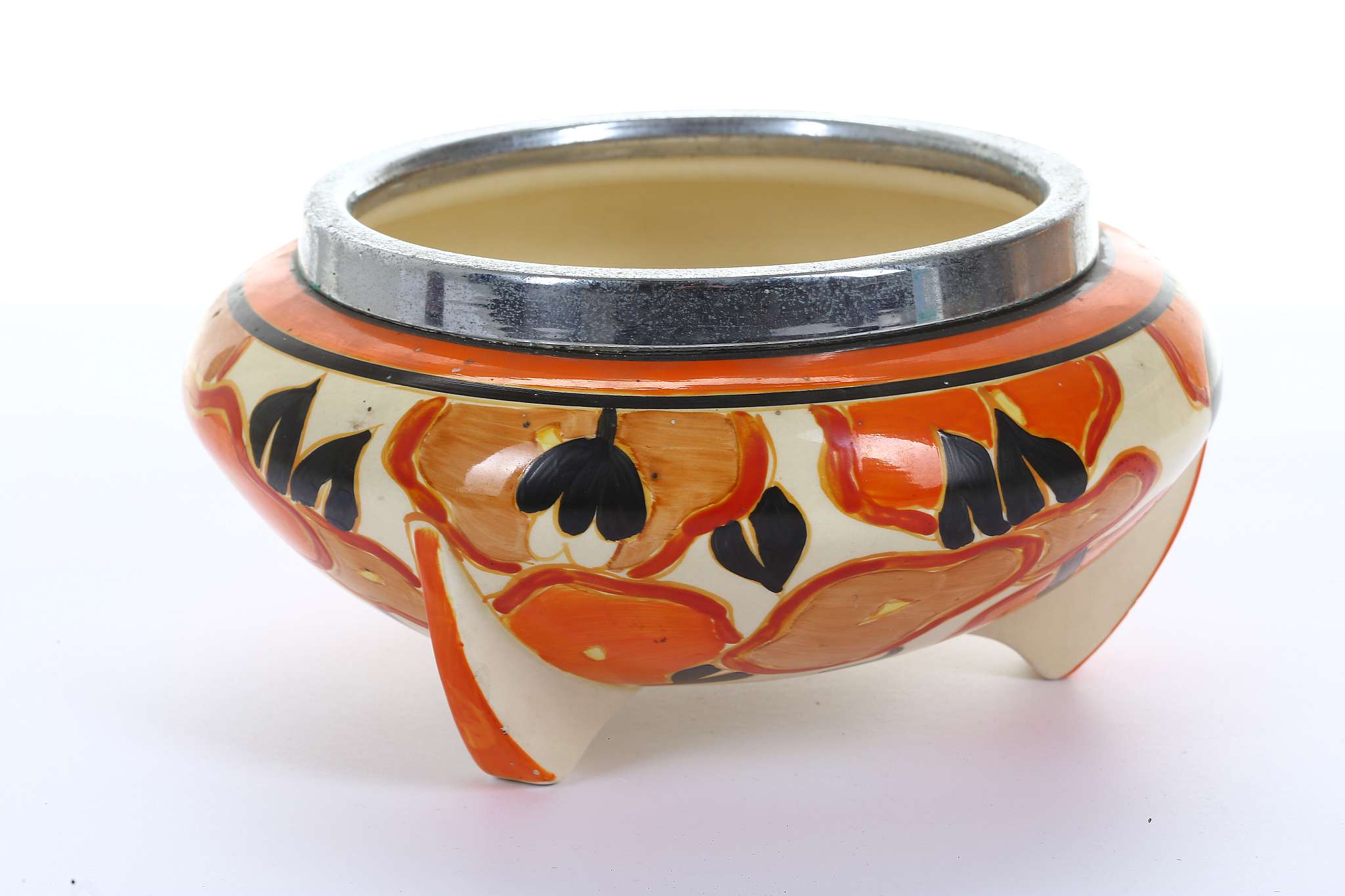 CLARICE CLIFF FANTASQUE BIZARRE 478 SHAPE FRUIT BOWL, in Orange Chintz pattern, printed Bizarre - Image 2 of 8