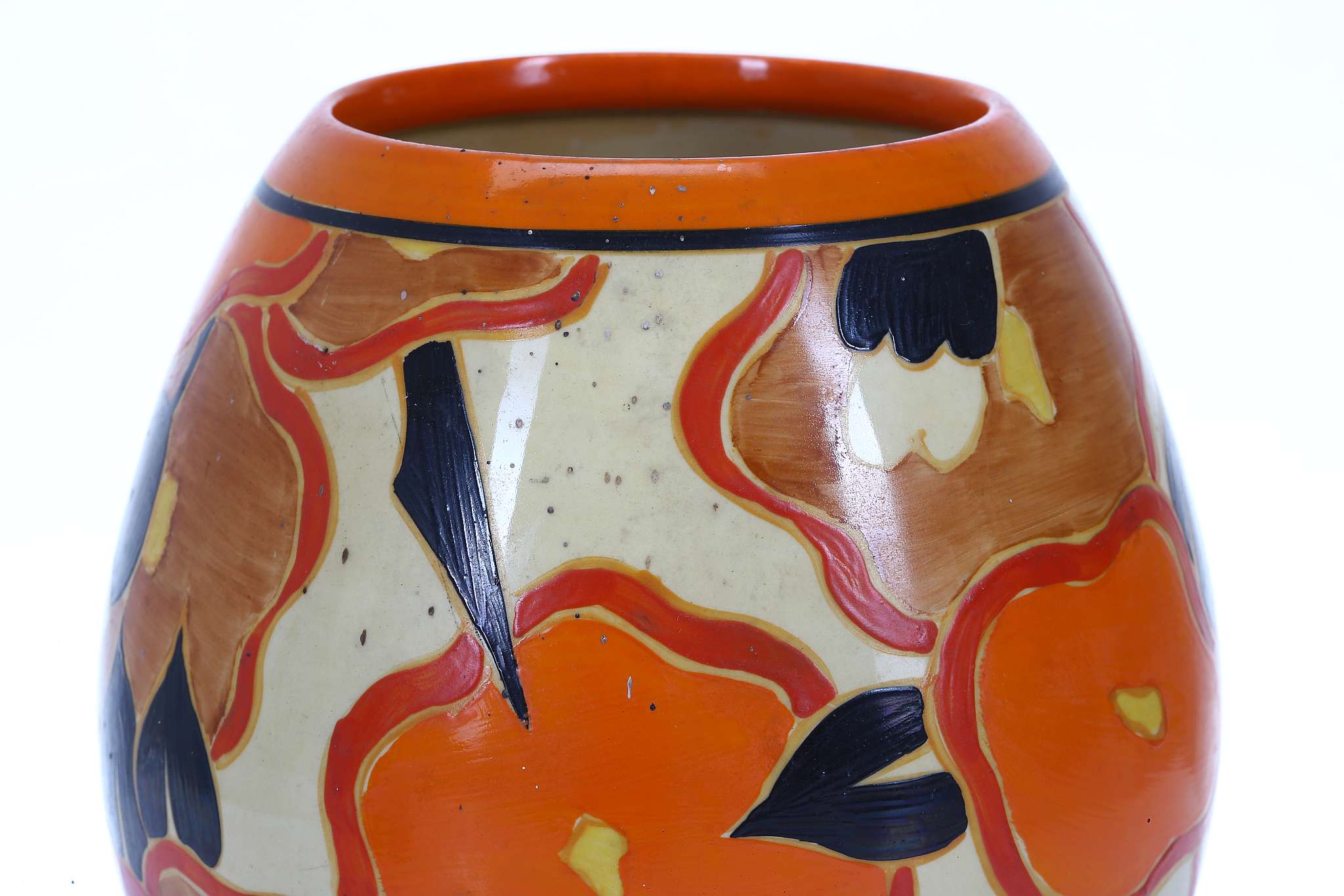 CLARICE CLIFF FANTASQUE BIZARRE 362 SHAPE VASE, in Orange Chintz pattern, printed Bizarre marks - Image 3 of 11