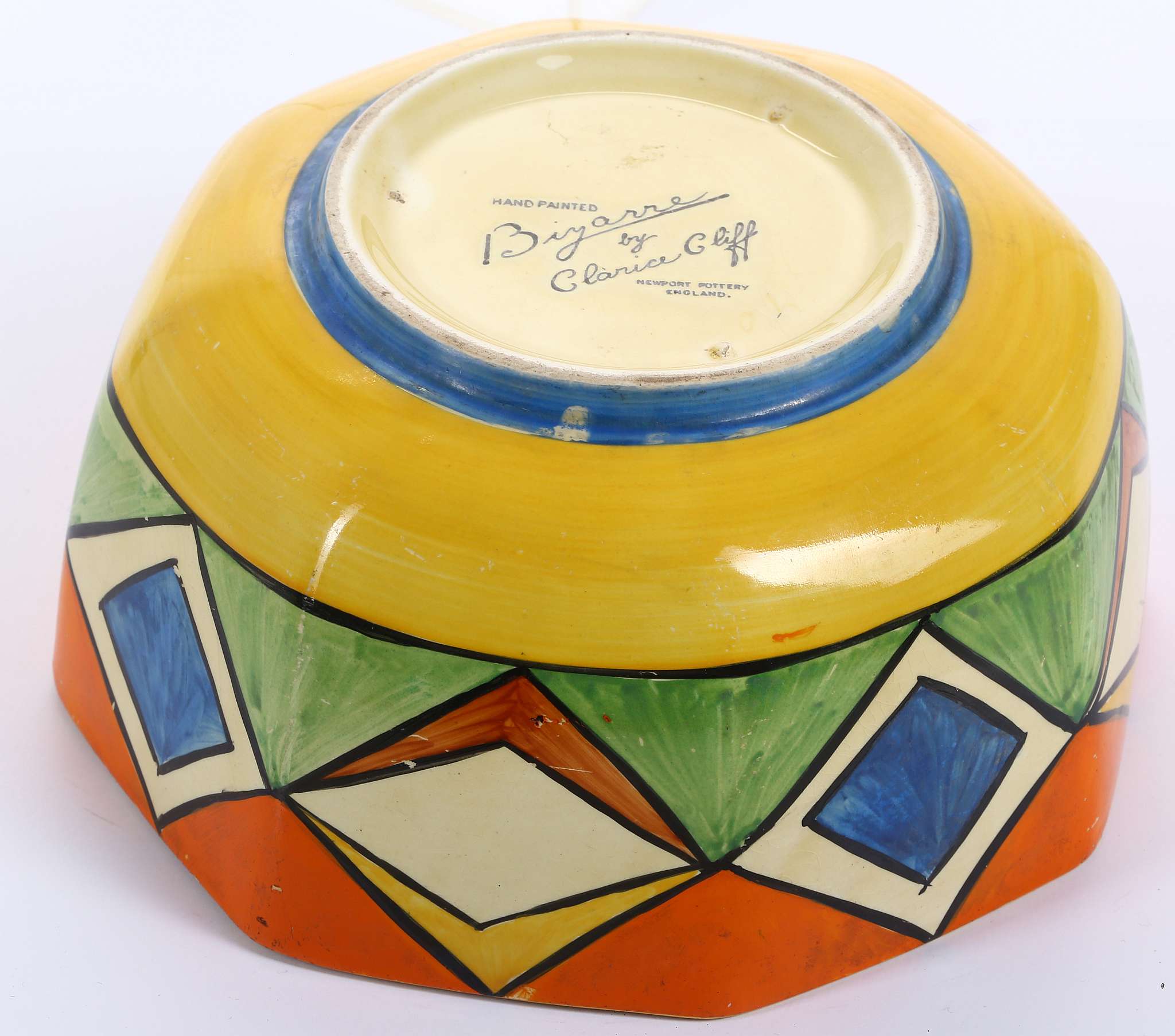 CLARICE CLIFF BIZARRE ATHENS SHAPE BOWL, in geometric pattern, printed Bizarre marks under, (20cm - Image 5 of 6