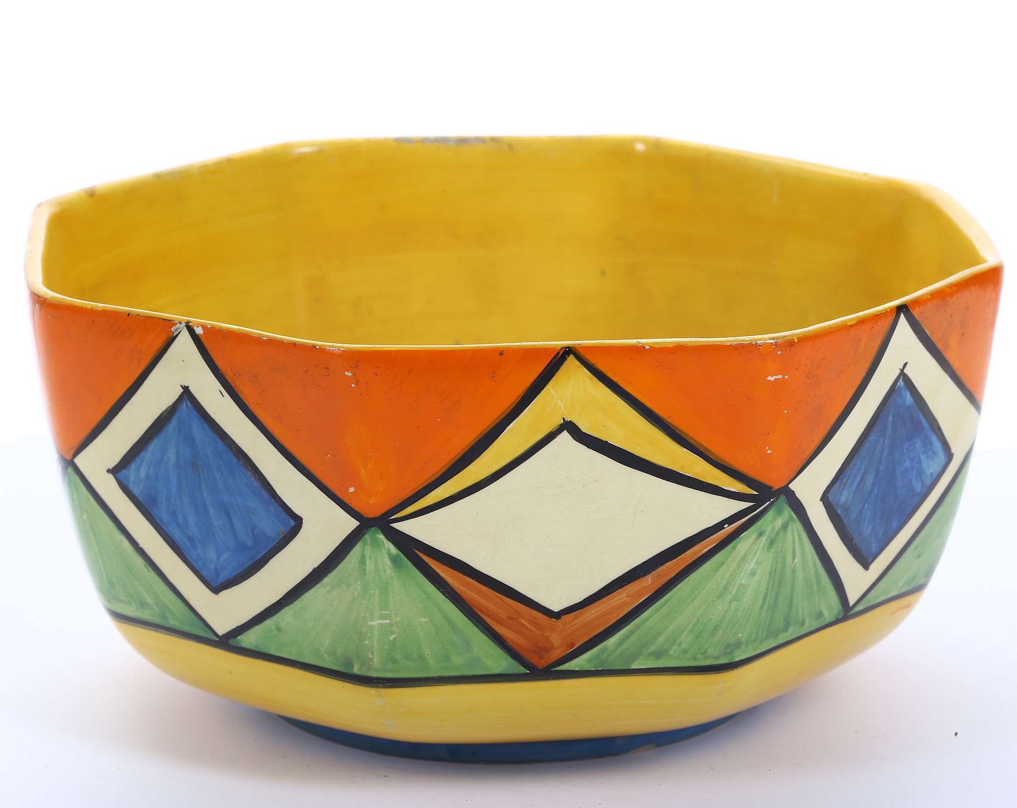 CLARICE CLIFF BIZARRE ATHENS SHAPE BOWL, in geometric pattern, printed Bizarre marks under, (20cm - Image 3 of 6