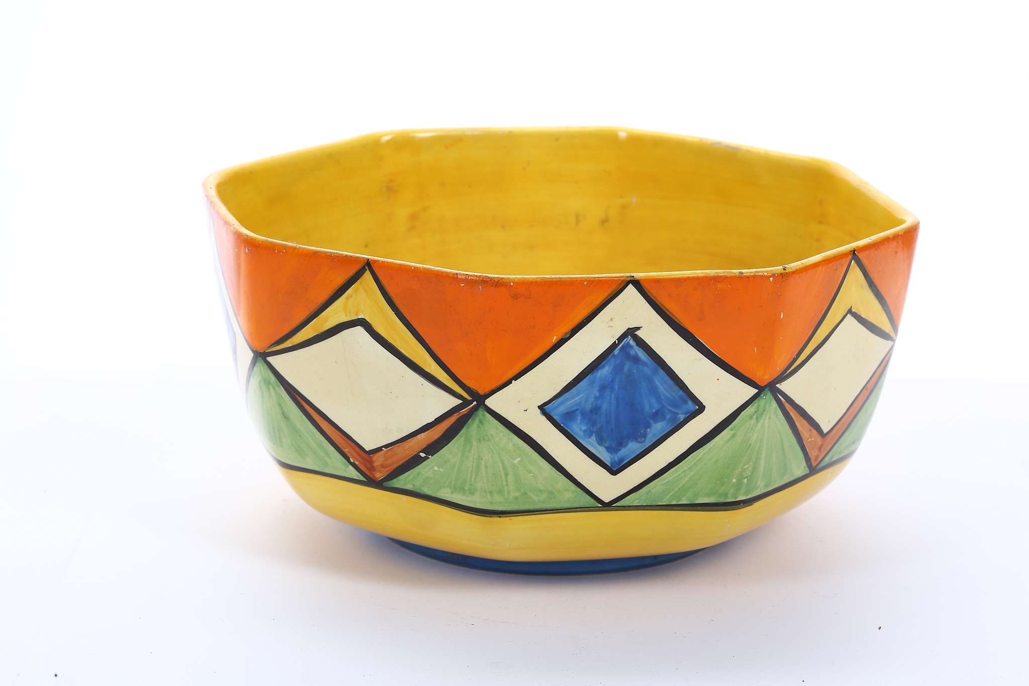 CLARICE CLIFF BIZARRE ATHENS SHAPE BOWL, in geometric pattern, printed Bizarre marks under, (20cm - Image 2 of 6