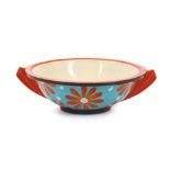 CLARICE CLIFF BIZARRE BOWL, with stylised daisy pattern, printed Bizarre marks under, (23cm high)