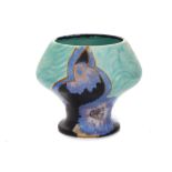 CLARICE CLIFF BIZARRE 341 SHAPE VASE, in Inspiration pattern, printed Bizarre marks under, (13.5cm