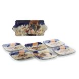 ROYAL DOULTON GNOMES 'B' PATTERN LUSTRE WARE, circa 1930, designed by Charles Noke, consisting of