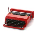 A 1960s OLIVETTI VALENTINE TYPEWRITER, designed by Ettore Sottsass, manufactured by Olivetti, with