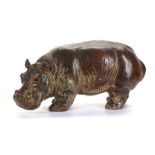 ...WITHDRAWN...ROYAL COPENHAGEN STONEWARE HIPPO FIGURE, BY KNUD KYHN, circa 1960, in sung glaze,