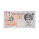 BANKSY (BRITISH, b.1974), 'DI-FACED TENNER', 2004', offset lithograph in colours, (sheet: 7.6 x 14.