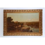 Edmund John Neimann (1813-1876), an extensive view of a Yorkshire landscape, with Richmond castle in