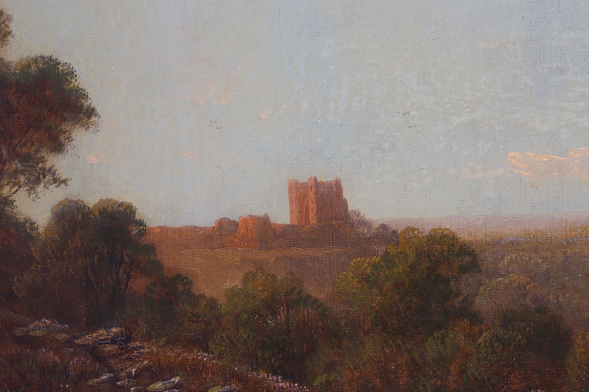 Edmund John Neimann (1813-1876), an extensive view of a Yorkshire landscape, with Richmond castle in - Image 2 of 7