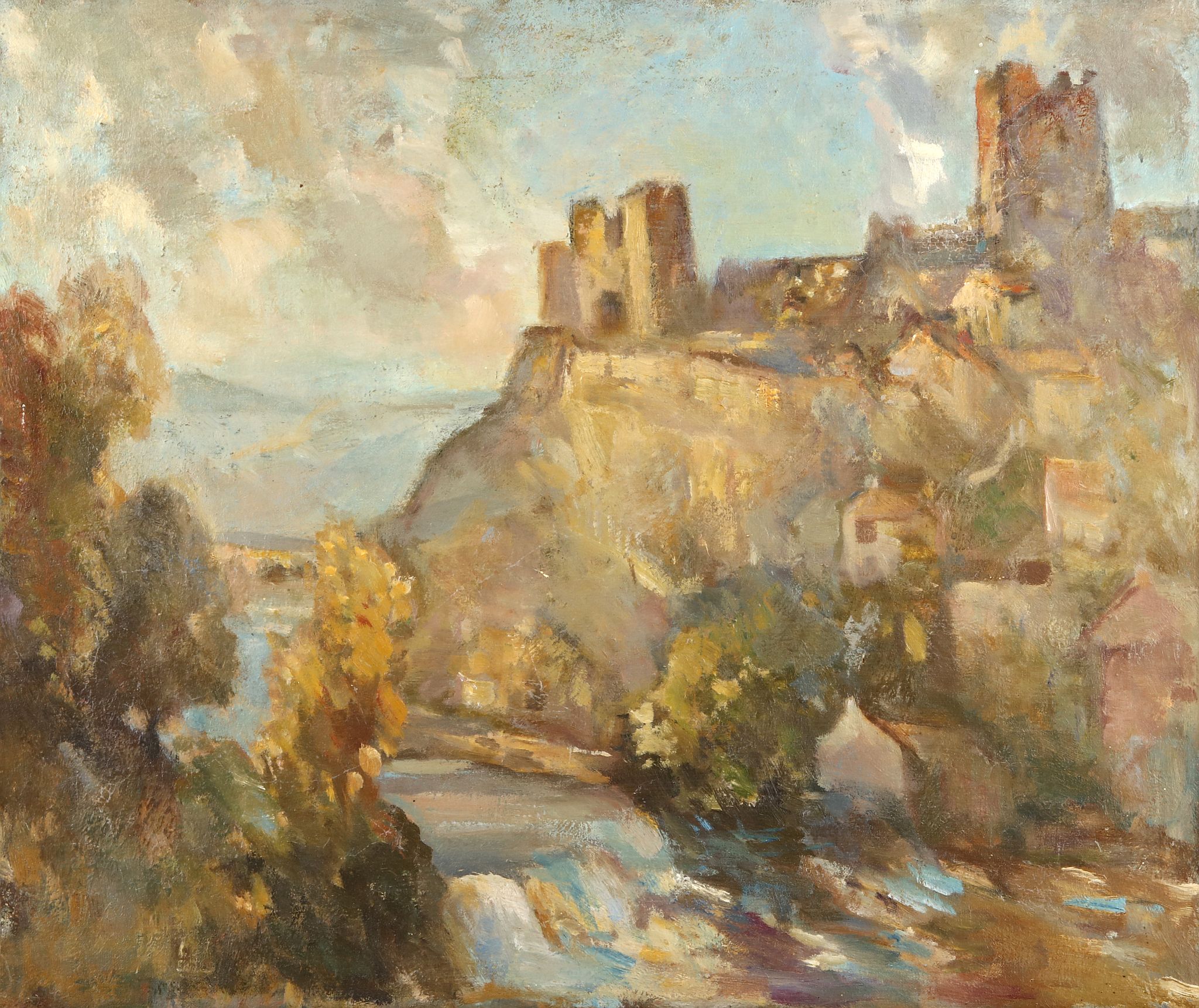 J.B. Harrison (British, early 20th Century), 'Richmond Castle, North Yorkshire', oil on canvas, 50 x - Image 2 of 5