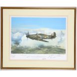 Geoff Nutkins, two 20th Century aviation prints depicting WW2 scenes; 'Hurricane' and 'Duel',