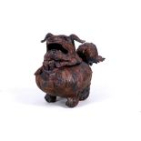 A Chinese bronze ‘Buddhist lion dog’ censer and cover, probably Ming Dynasty, standing four square