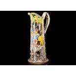 A Bohemian enamelled armorial glass jug or pitcher, late 19th century, of tapered cylindrical form