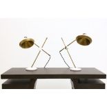 A pair of Bert Frank adjustable metal desk lights (2).