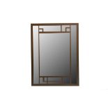 A heavy Finchatton bronze rectangular wall mirror, 110 x 84cm.