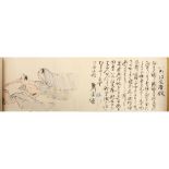 TWO JAPANESE SHUNGA HAND SCROLLS. 19th / 20th Century. Painted in ink and colour on silk, with