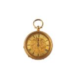 J.W.Benson. An 18K gold open face fob watch. Date: Late 19th Century. Movement: Baume & Co, cylinder