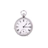 Waltham. A sterling silver open face pocket watch.   Date: Late 19th Century. Movement: Signed,
