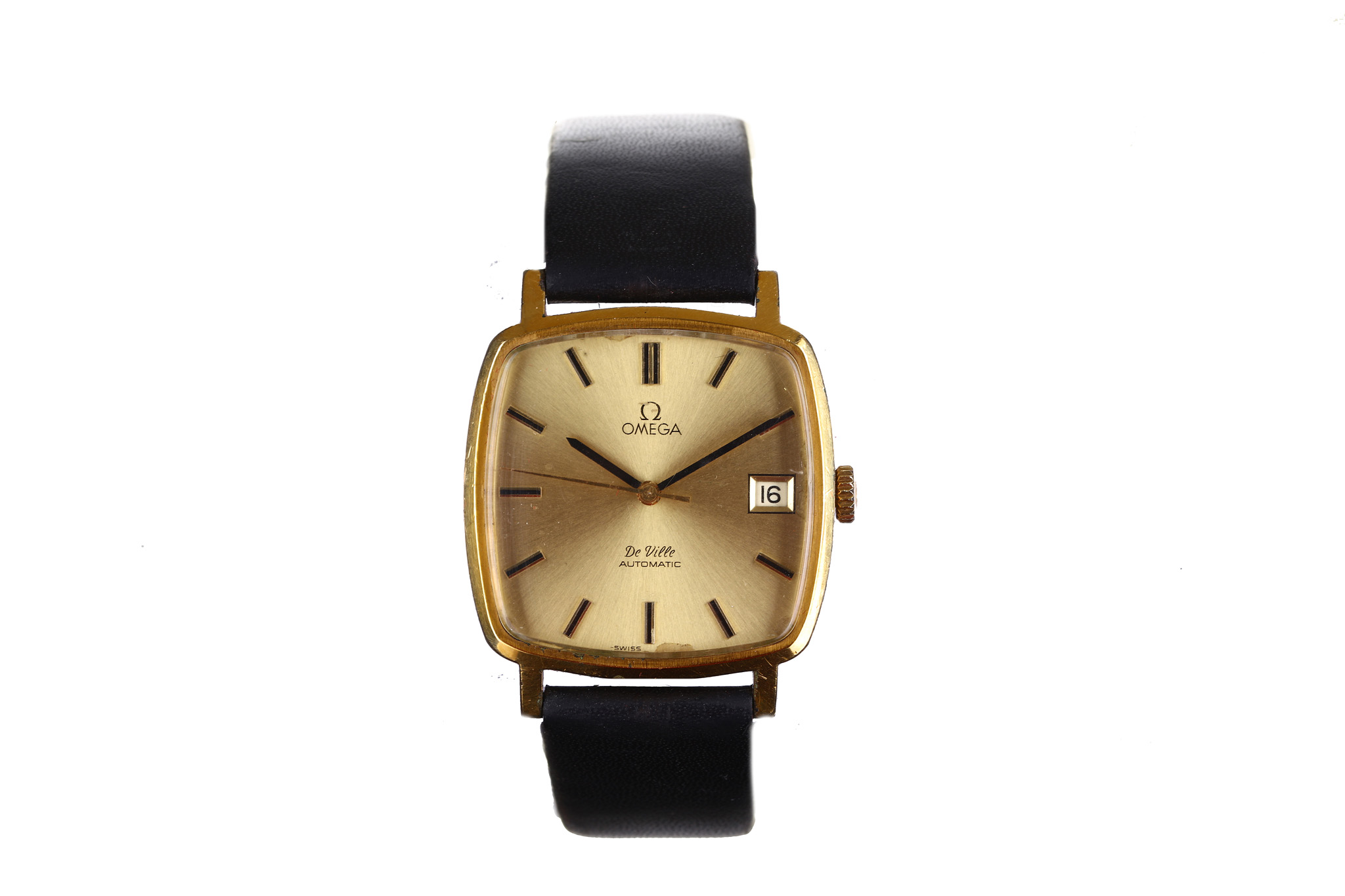 Omega. A gold plated automatic calendar wristwatch. Model: De Ville. Reference: MD162 0060. Date: