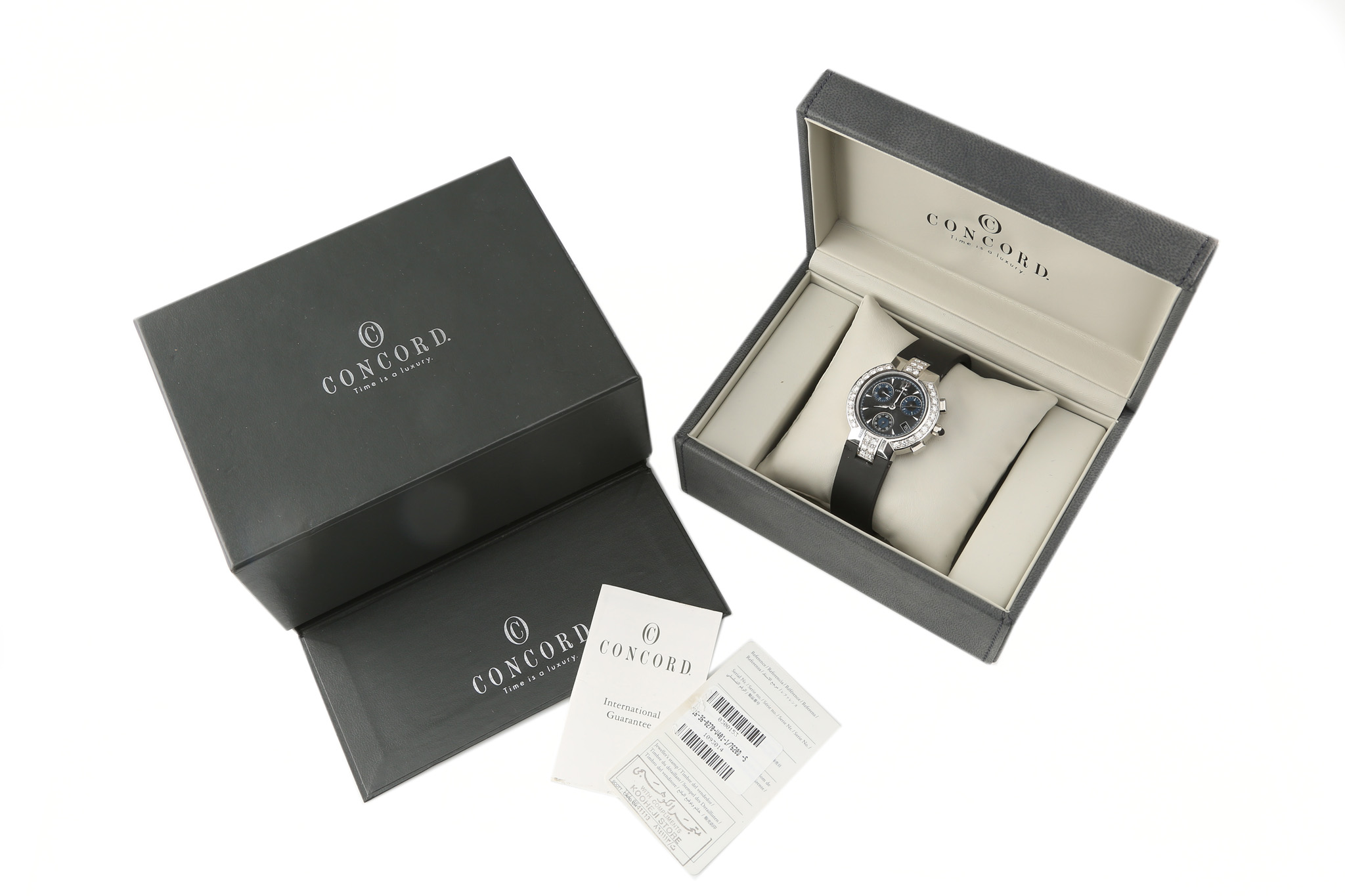 Concord. A stainless steel and diamond quartz calendar chronograph wristwatch. Model: La Scala - Image 2 of 7